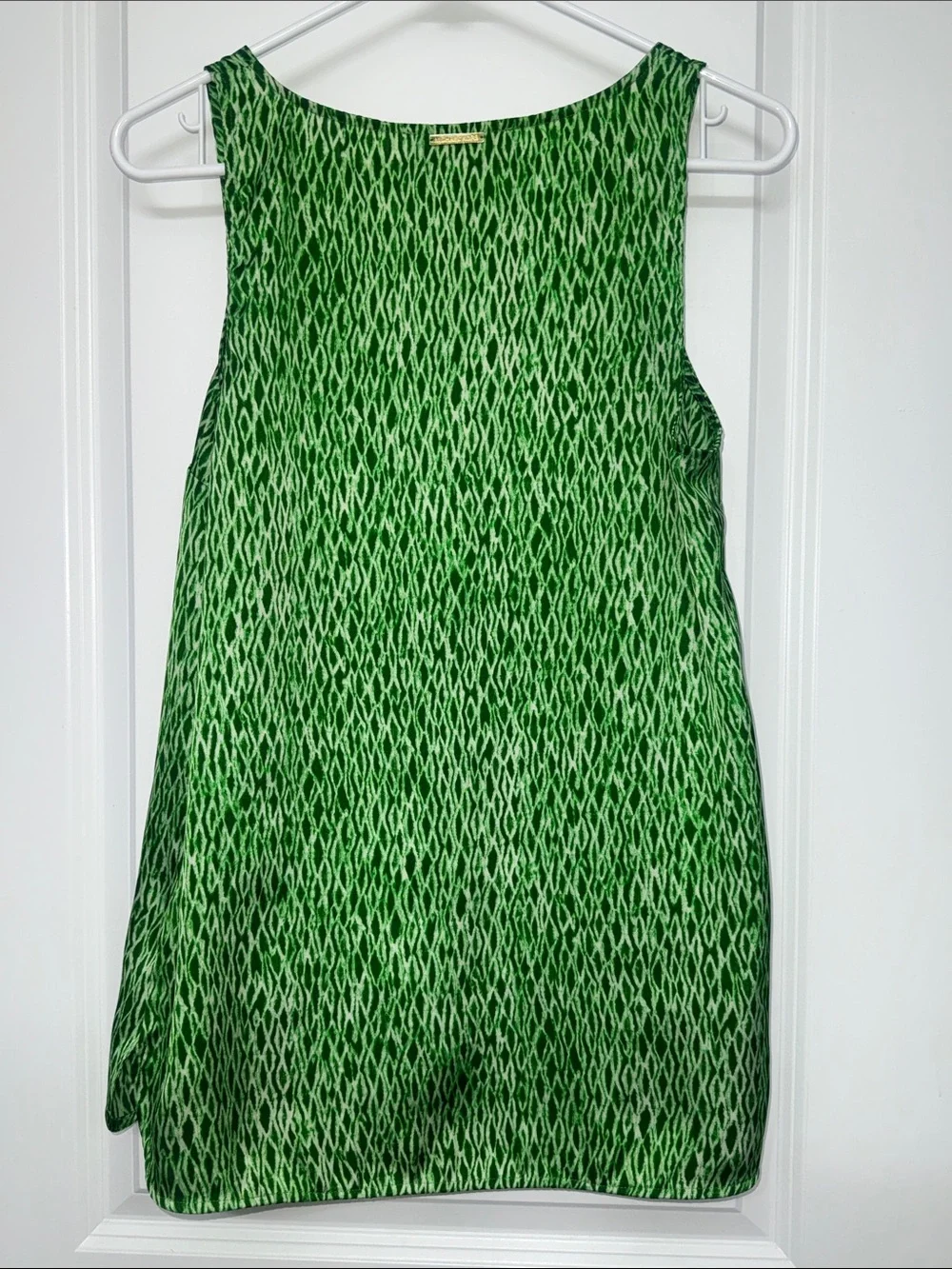 Medium Michael Kors Green Patterned Scoop Neck Tank